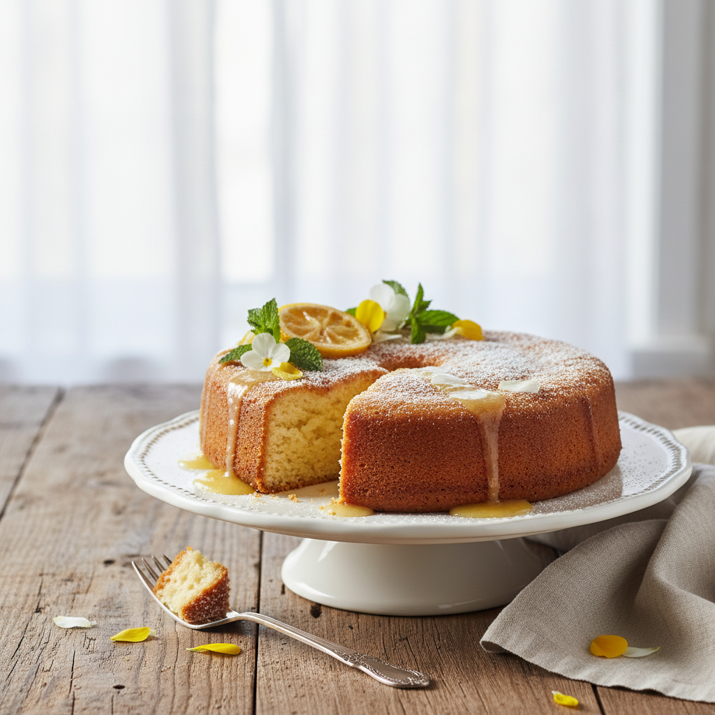 Photo de Recette de gâteau au yaourt citronné ultra rapide