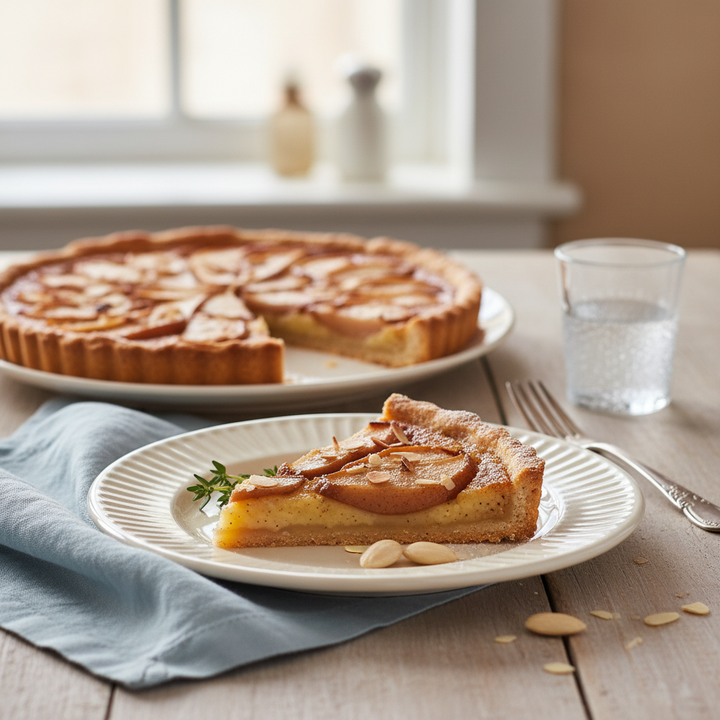 Photo de Recette de tarte aux poires et aux amandes façon Bourdaloue