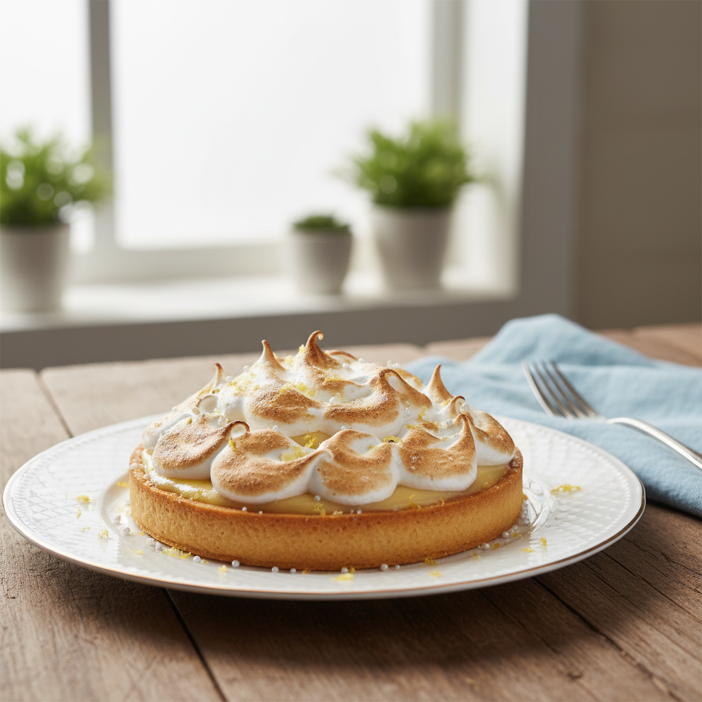 Photo de Recette de tarte au citron meringuée façon pâtissière