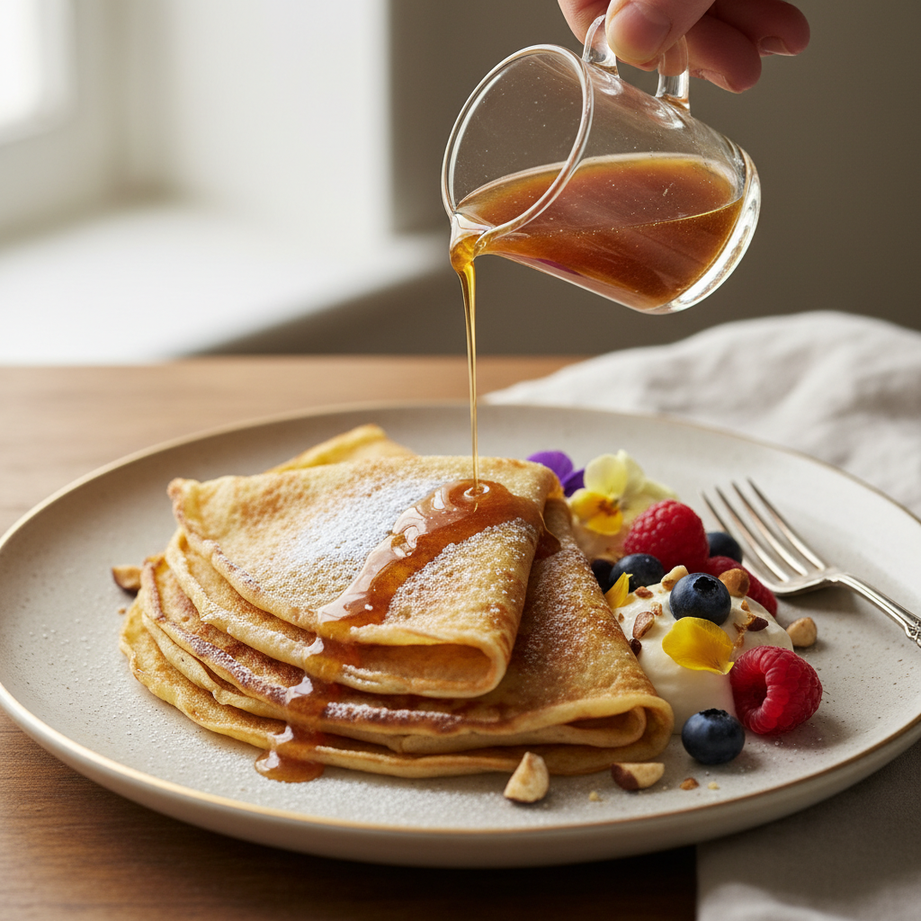 Photo de Recette de crêpes fines et fondantes au beurre noisette