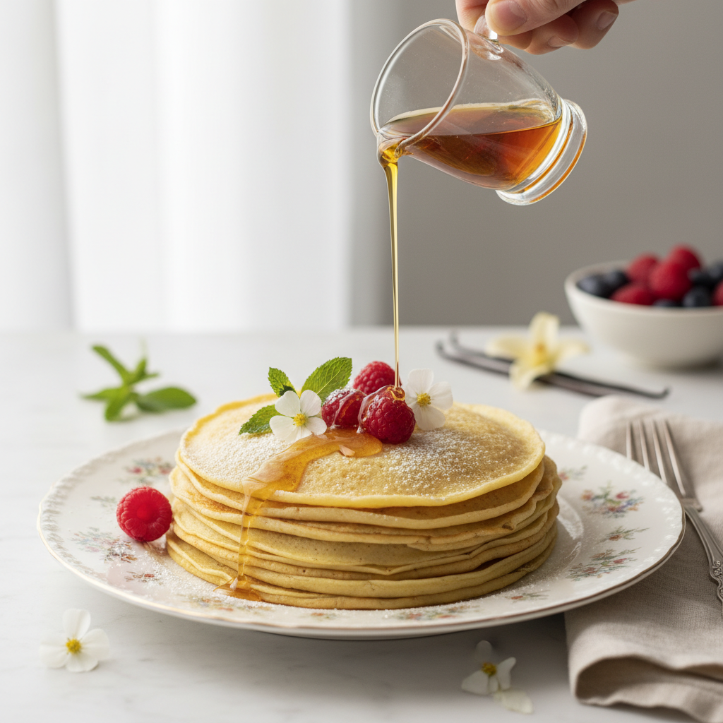 Photo de Recette de crêpes légères sans beurre au parfum de vanille