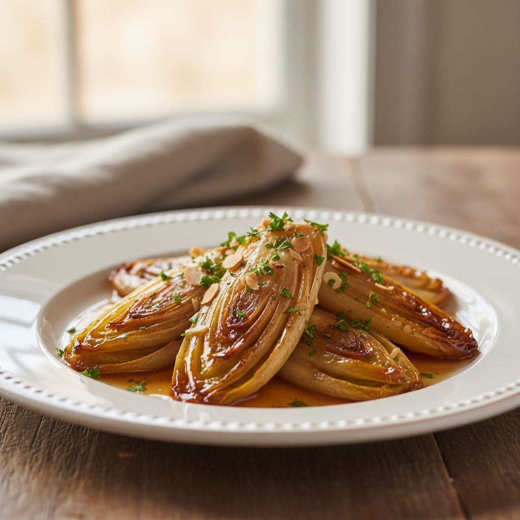 Photo de Recette d'endives braisées fondantes et caramélisées