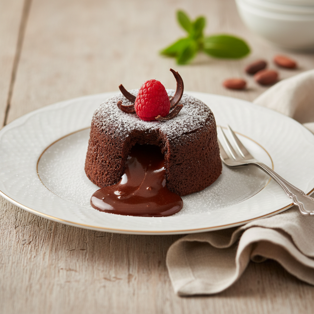 Photo de Recette de gâteau au chocolat fondant et cœur coulant