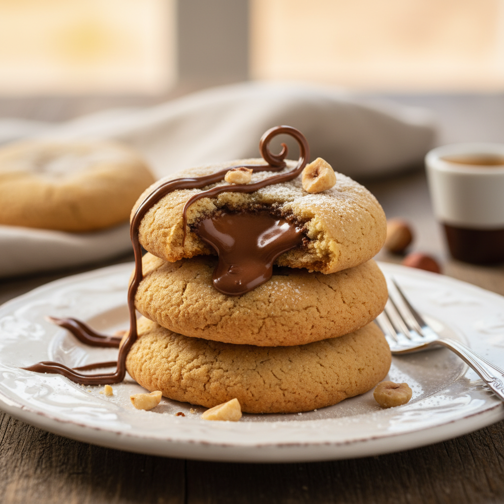 Photo de Recette de cookies au Nutella avec un cœur fondant