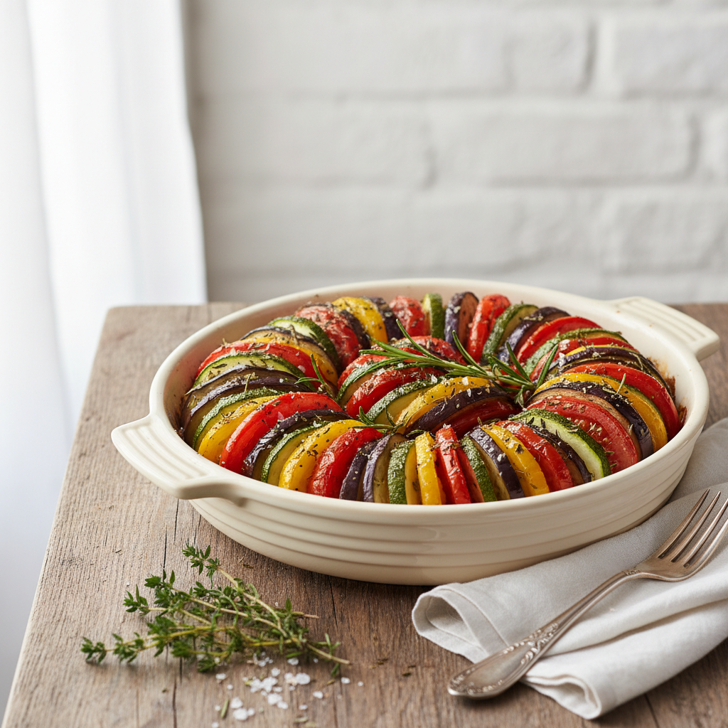 Photo de Recette du tian de légumes fondant aux herbes de Provence
