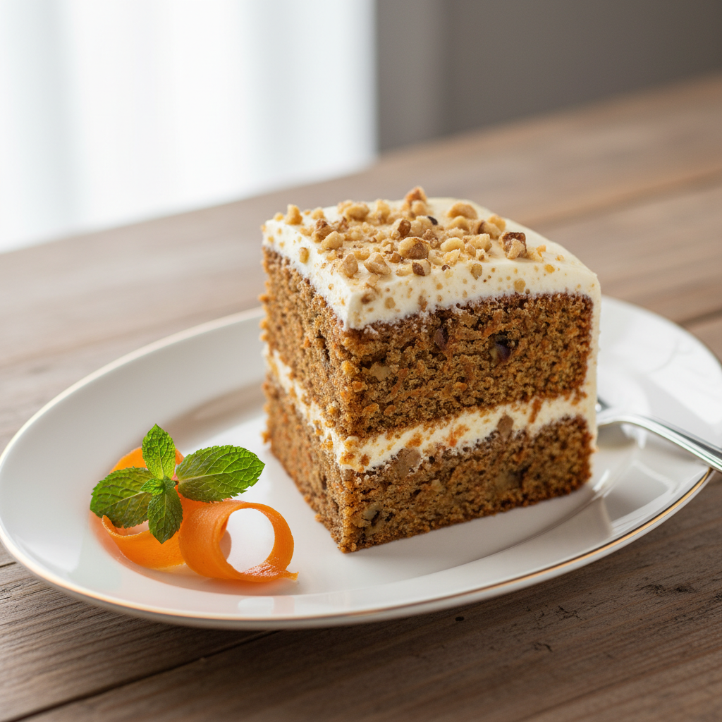 Photo de Recette du carrot cake fondant aux éclats de noix