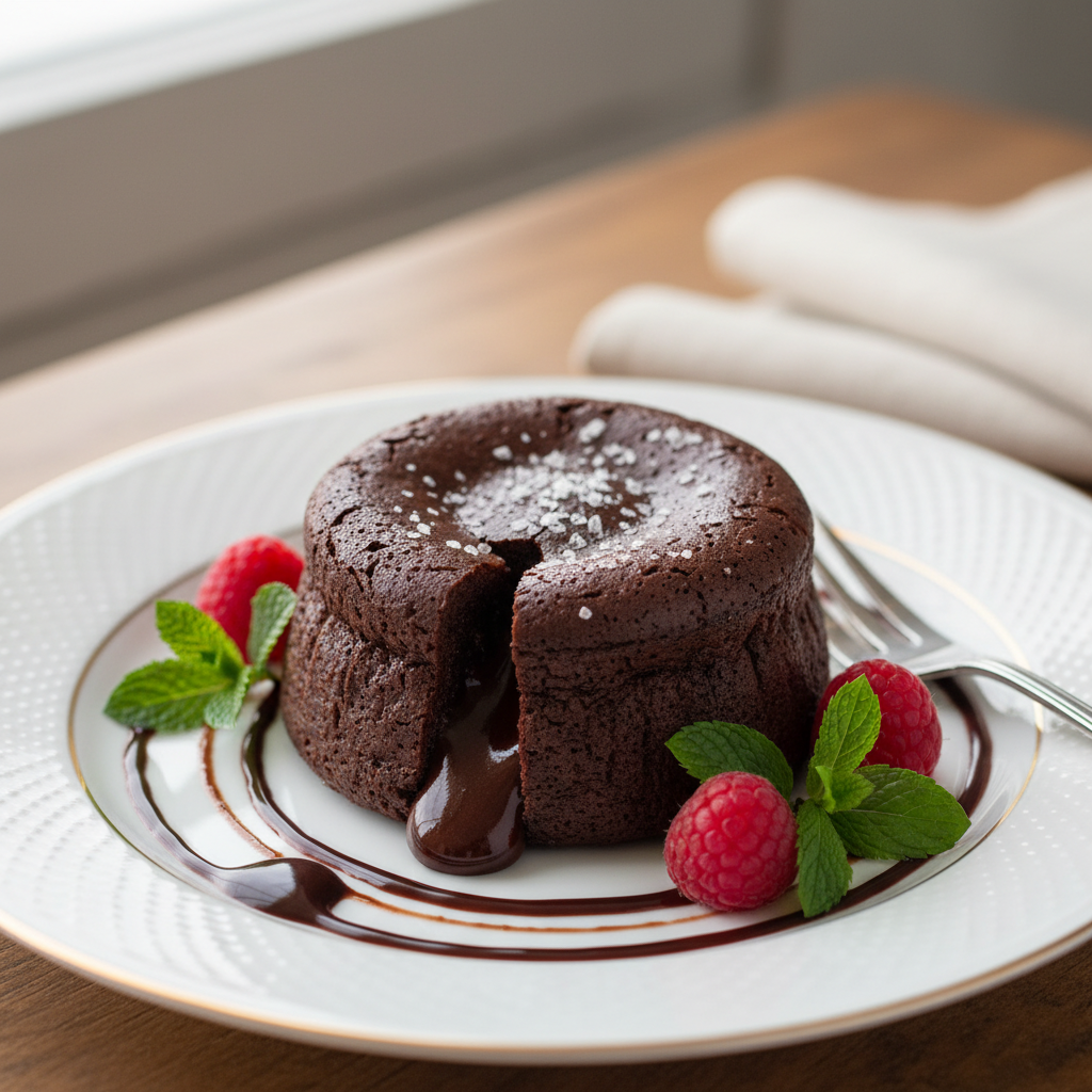 Photo de Recette du fondant baulois au chocolat et sel de Guérande