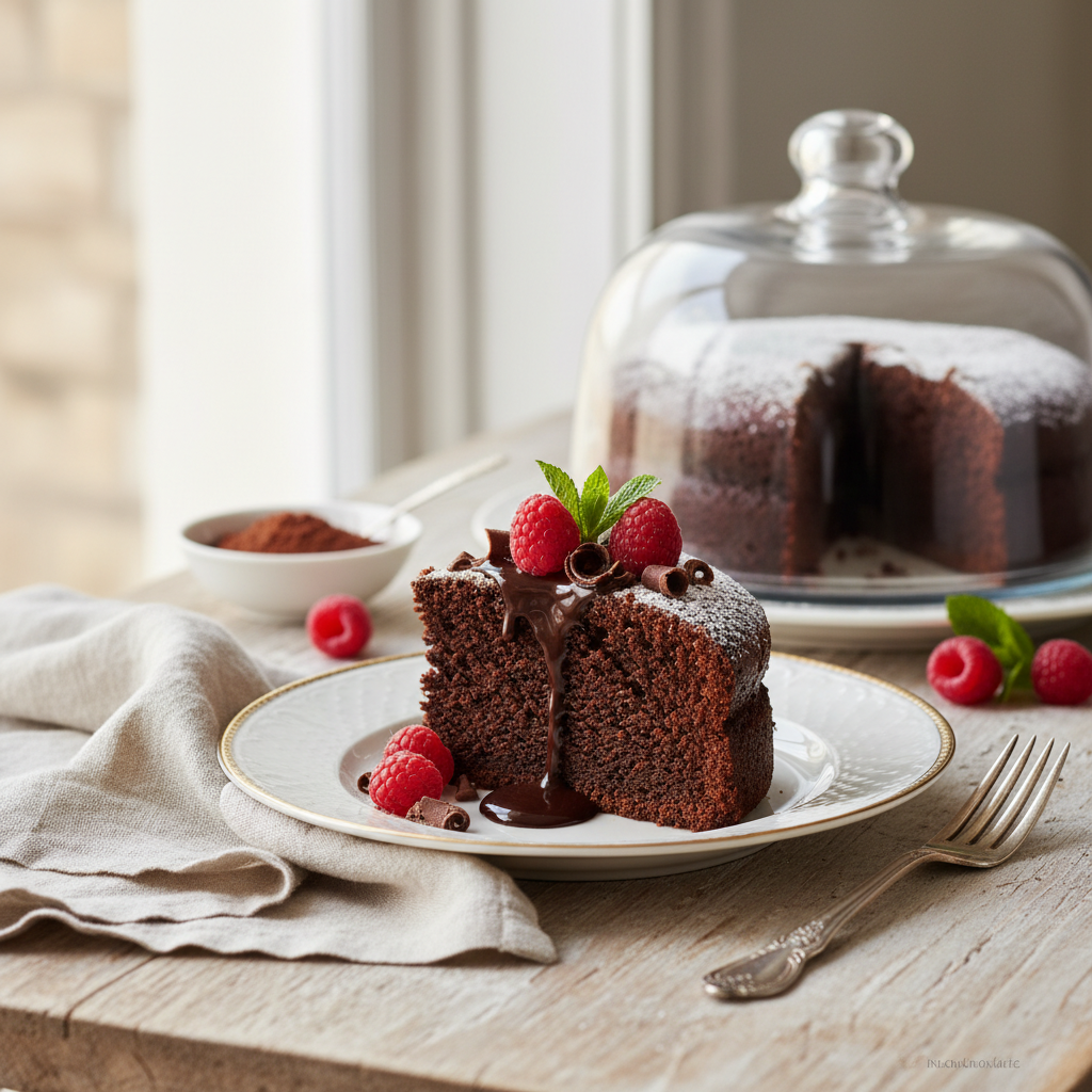 Photo de Recette de gâteau au chocolat moelleux et traditionnel