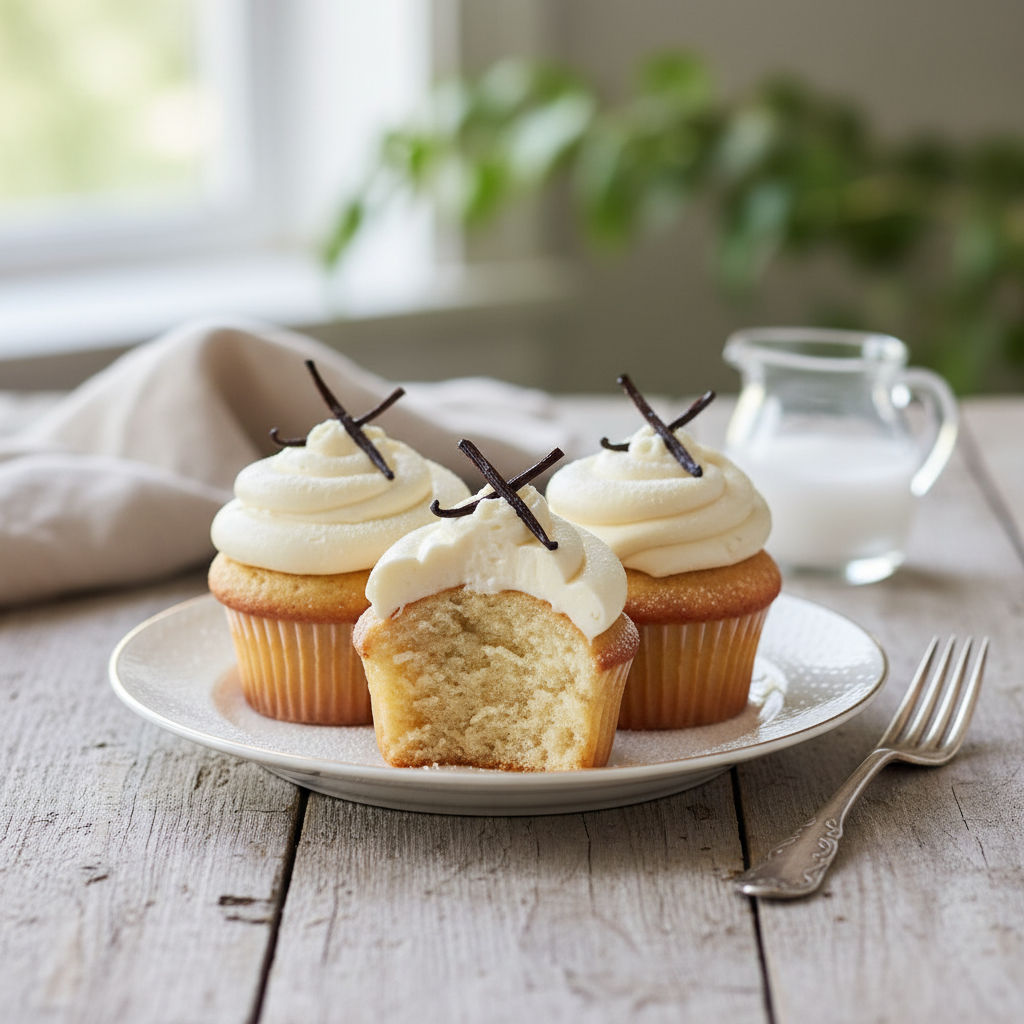 Photo de Recette des cupcakes moelleux à la vanille bourbon