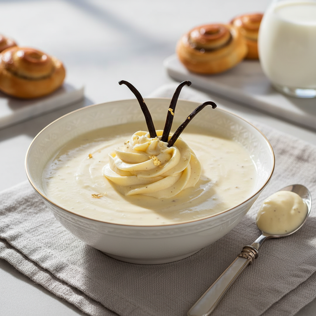 Photo de Recette de crème vanille onctueuse et faite maison