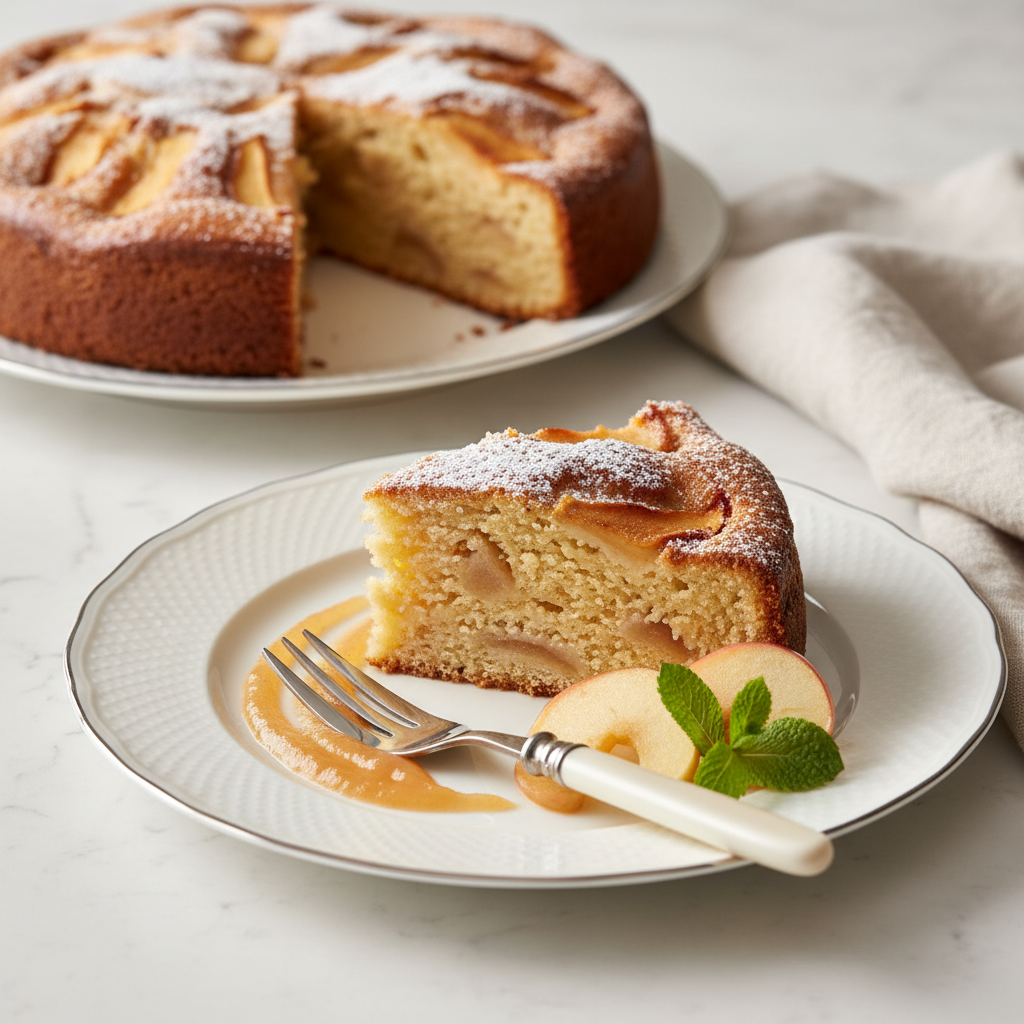 Photo de Recette du gâteau aux pommes moelleux à l'ancienne