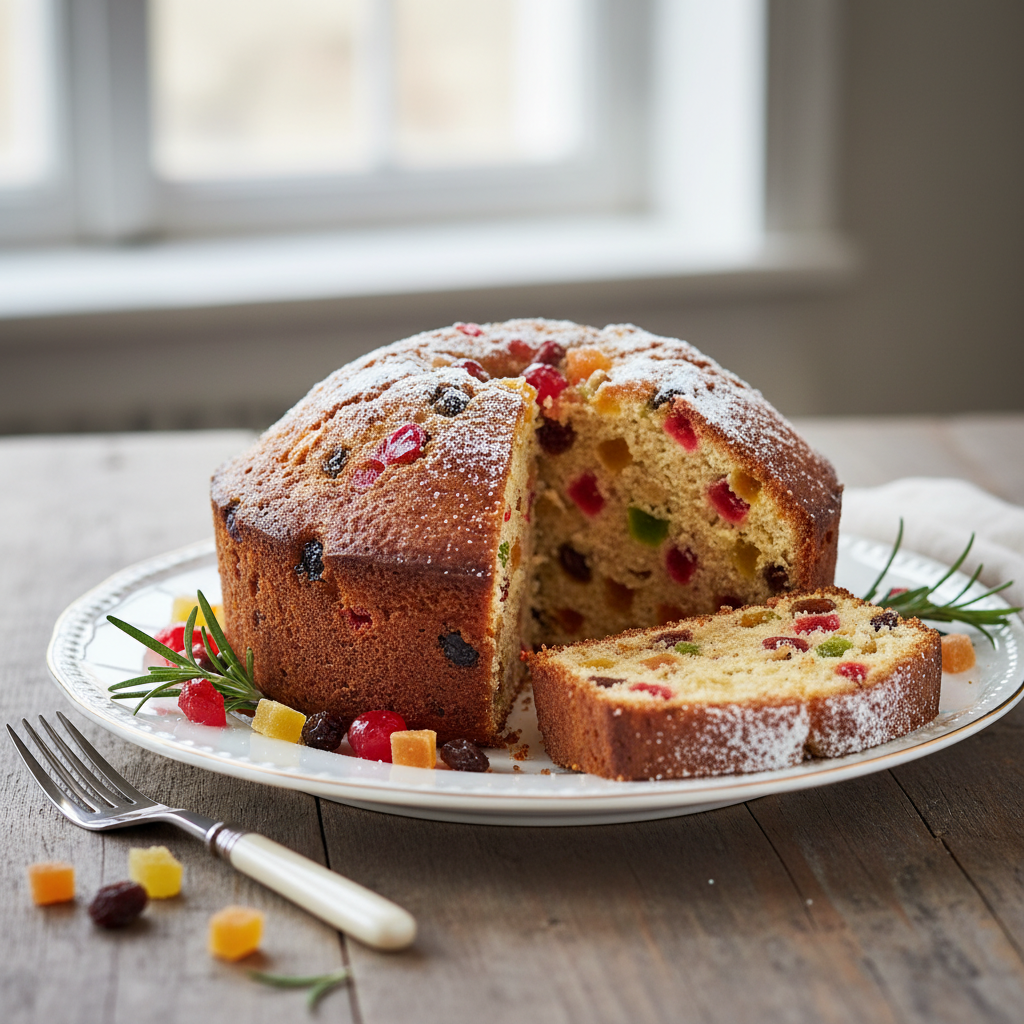 Photo de Recette du cake aux fruits confits traditionnel et moelleux