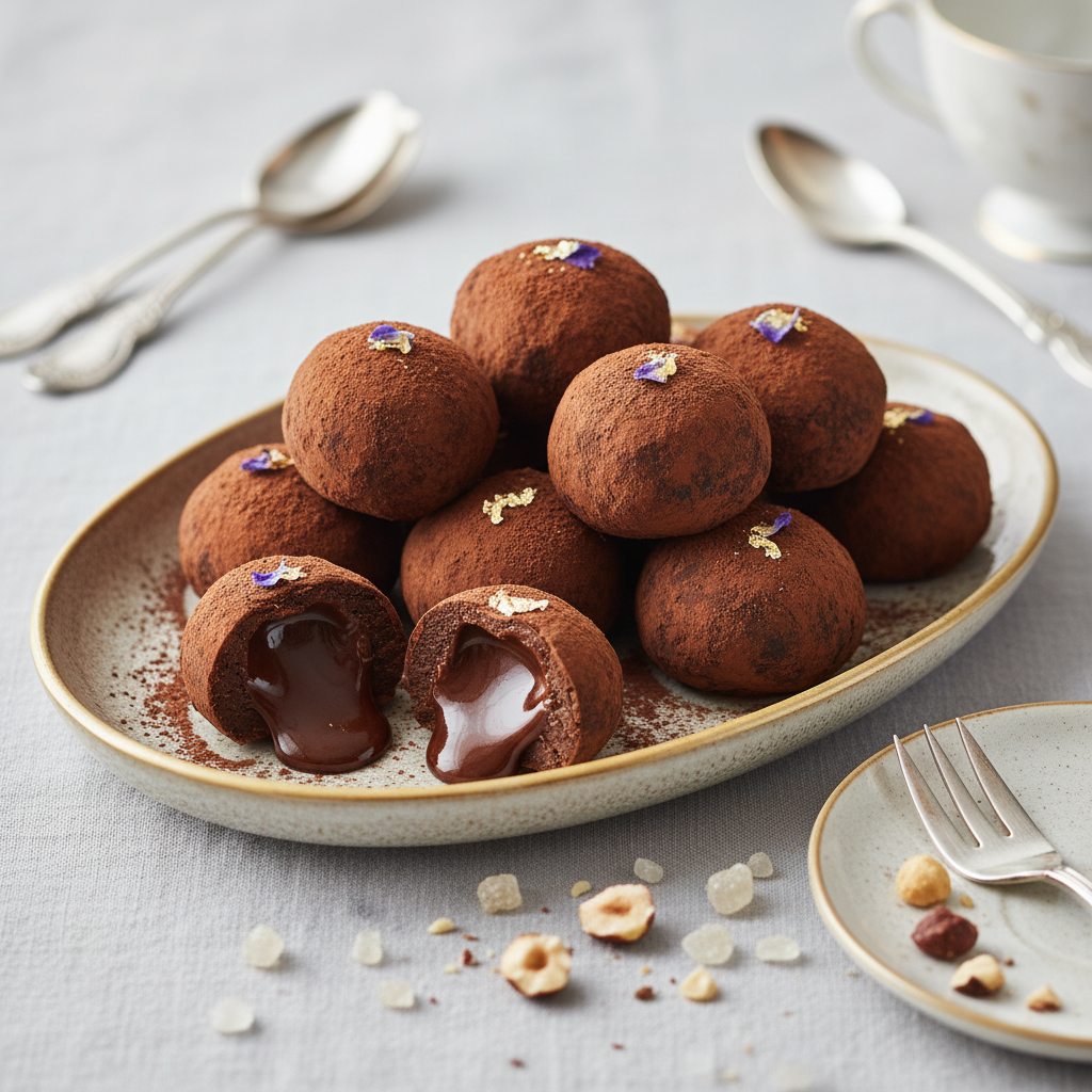 Photo de Recette de truffes au chocolat fondantes et intenses