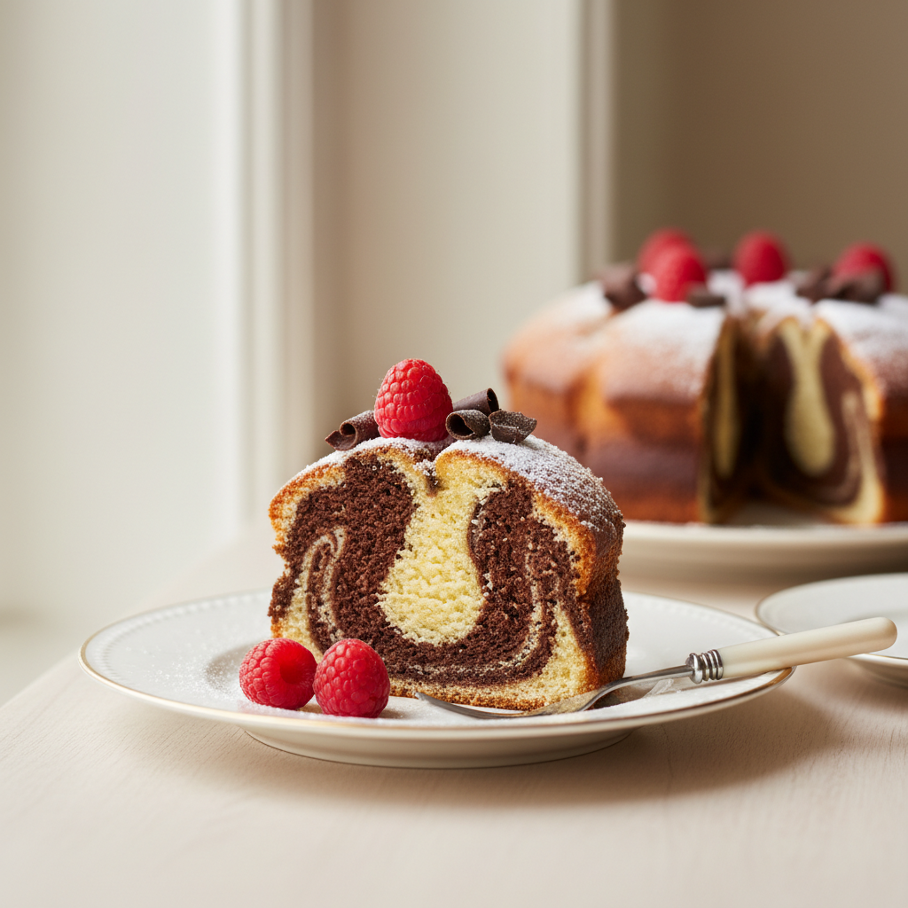 Photo de Recette de gâteau marbré ultra moelleux au chocolat