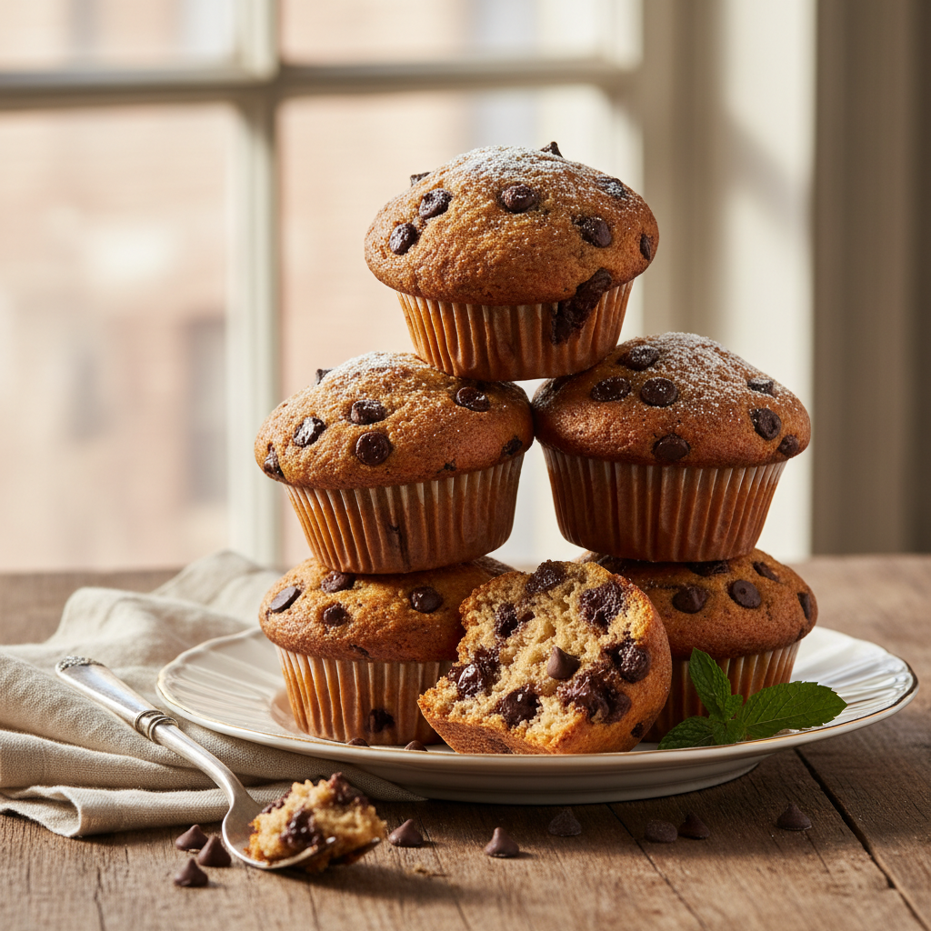 Photo de Recette des muffins aux pépites de chocolat façon bakery