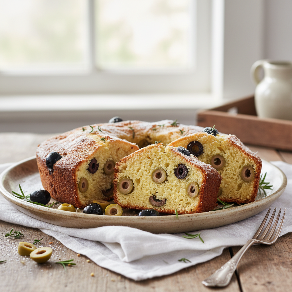 Photo de Recette de cake aux olives moelleux à la provençale