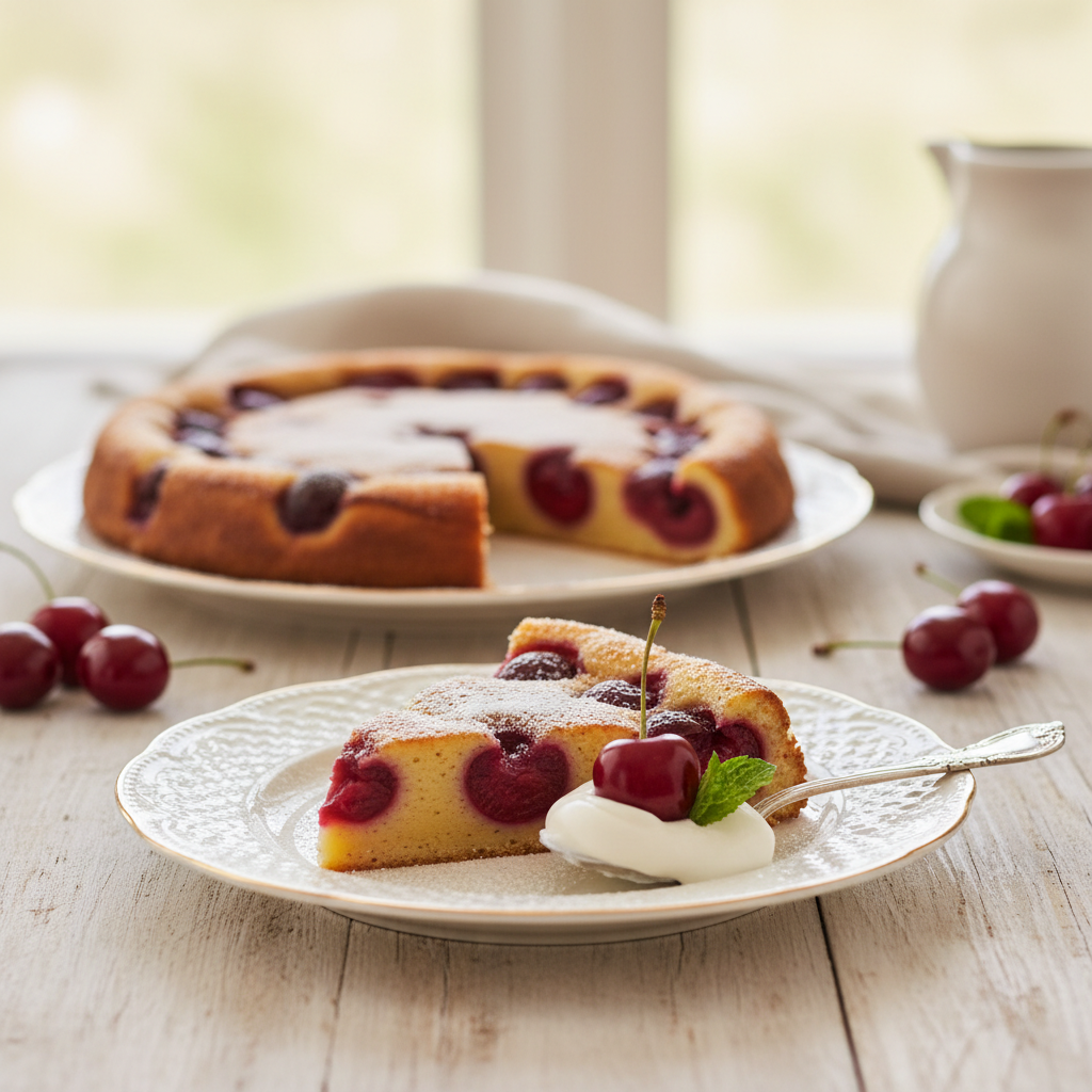 Photo de Recette de clafoutis aux cerises traditionnel et onctueux