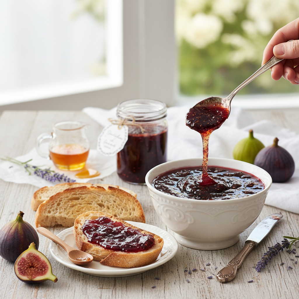 Photo de Recette de confiture de figues violettes au miel de Provence