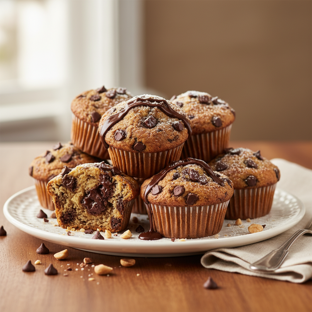Photo de Recette de muffins aux pépites de chocolat crousti-moelleux