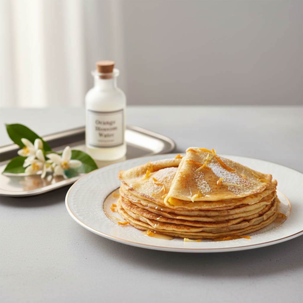 Photo de Recette des crêpes légères et aériennes à la fleur d'oranger