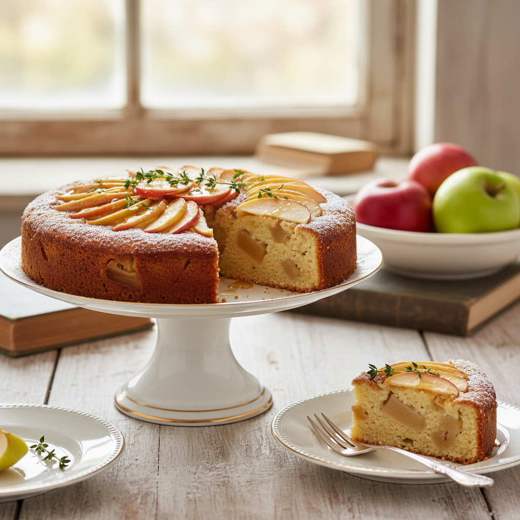 Photo de Recette de gâteau aux pommes et yaourt à l'ancienne