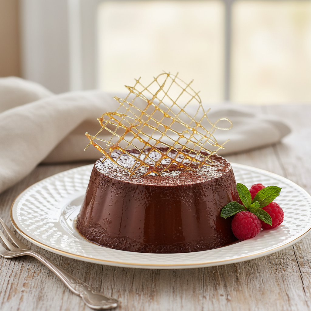 Photo de Recette du flan au chocolat noir intense et crémeux