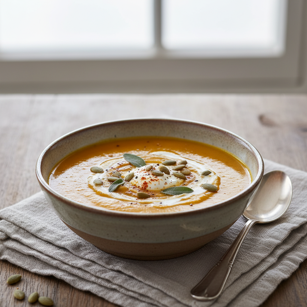 Photo de Recette de soupe à la citrouille onctueuse et réconfortante
