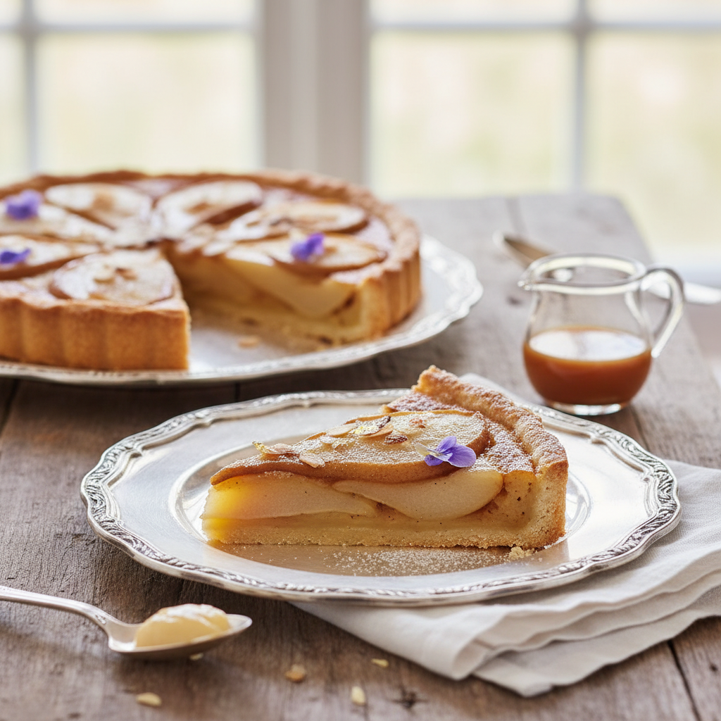 Photo de Recette de tarte aux poires bourdaloue à la crème d'amande