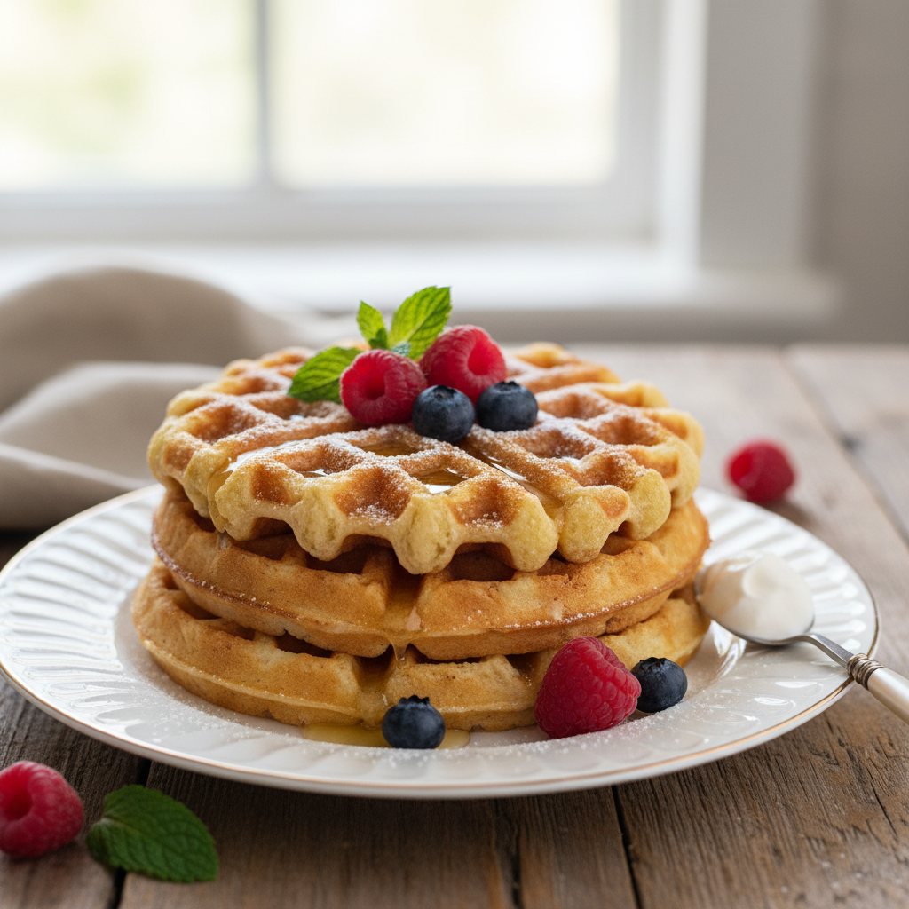 Photo de Recette de gaufres simples et croustillantes au beurre