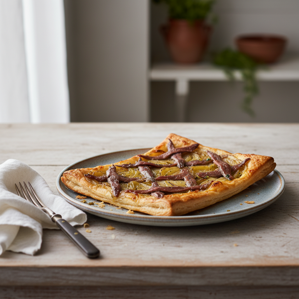 Photo de Recette de pissaladière aux oignons fondants et anchois