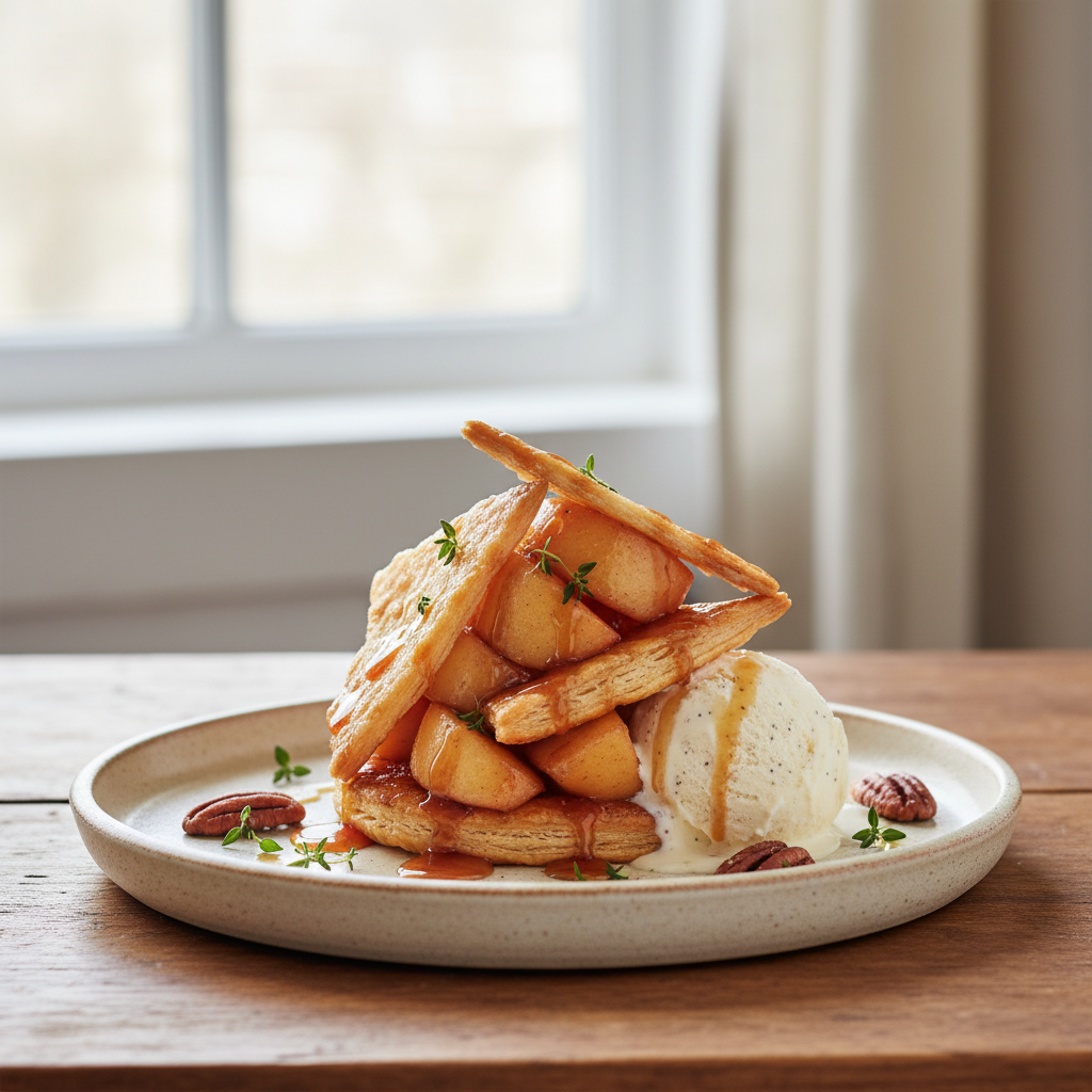 Photo de Recette d'un dessert aux pommes façon tarte Tatin