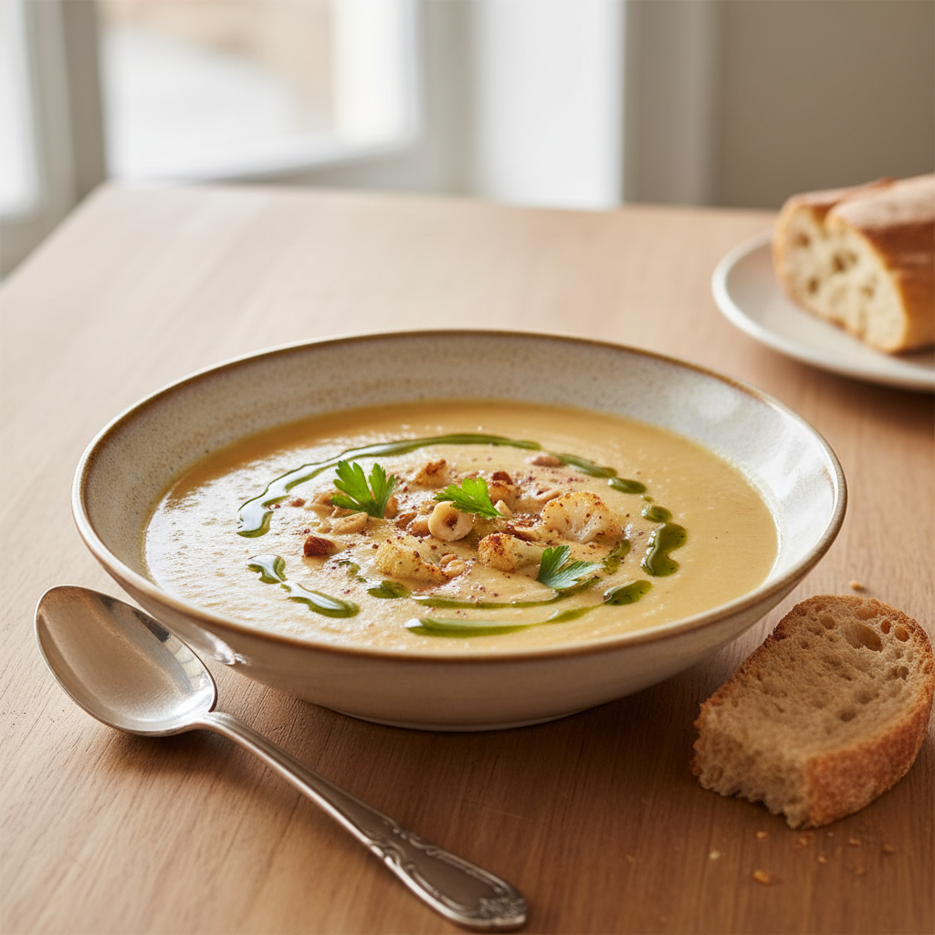 Photo de Recette de velouté de chou-fleur onctueux et raffiné