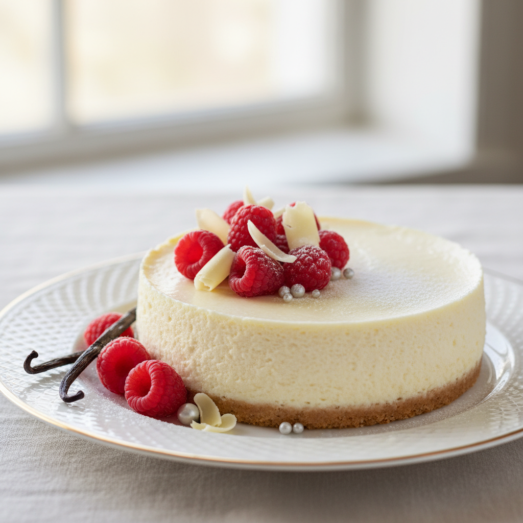 Photo de Recette de cheesecake sans cuisson onctueux à la vanille