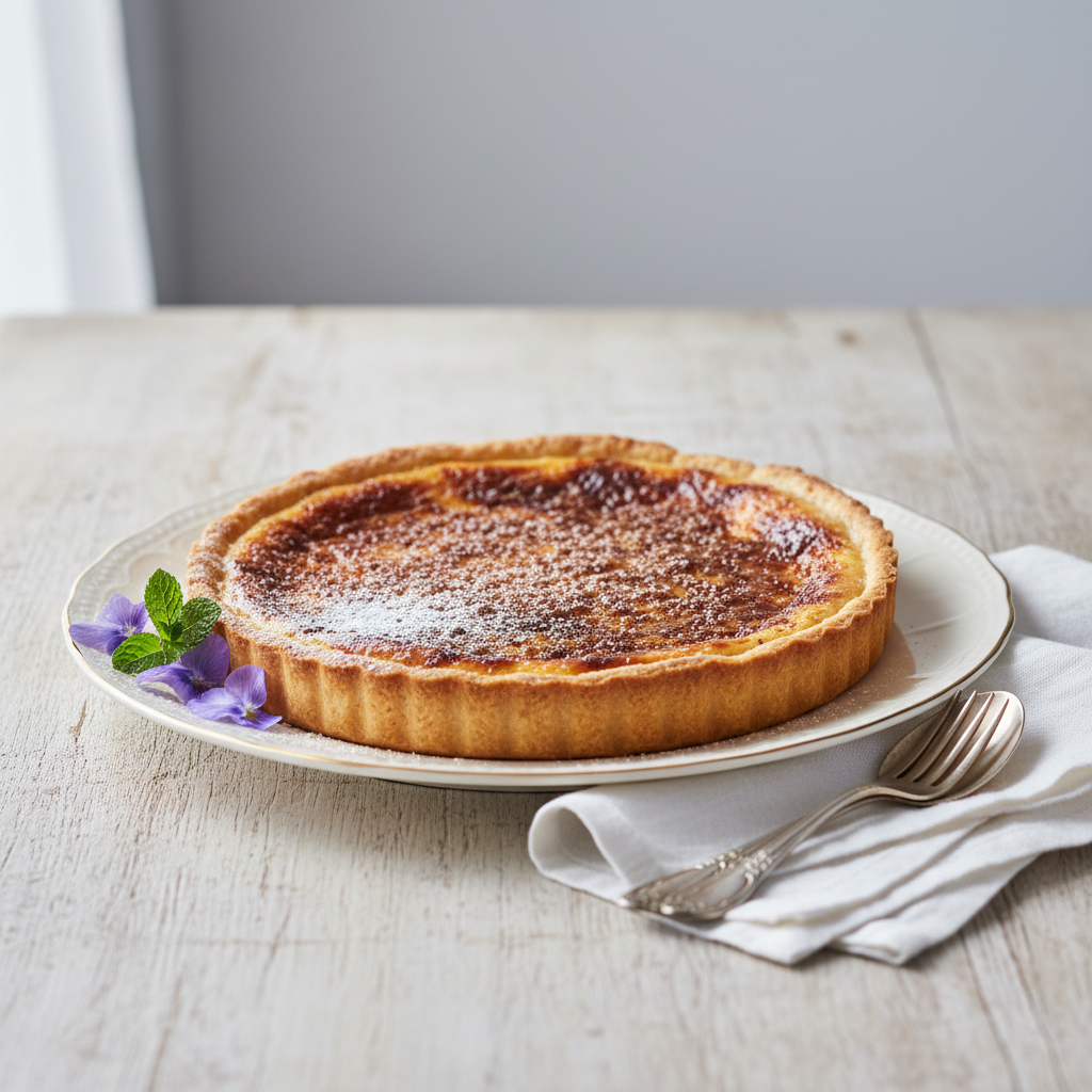 Photo de Recette de tarte au moule à la crème et vergeoise