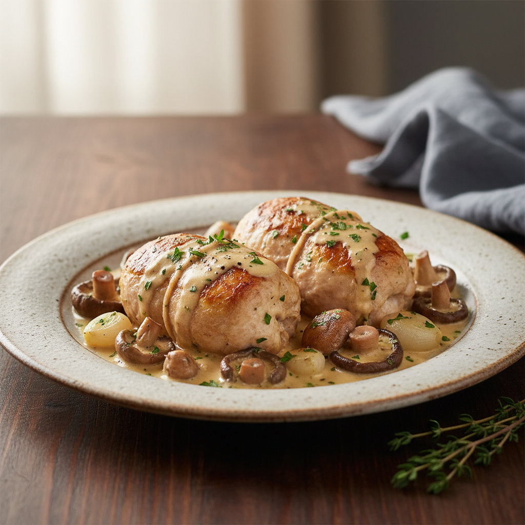 Photo de Recette de paupiettes de dinde à la crème et champignons