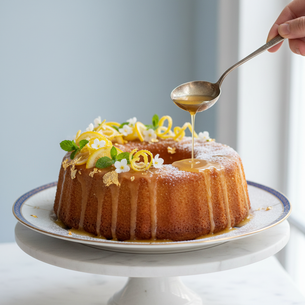 Photo de Recette de gâteau au citron fondant et son sirop de punchage