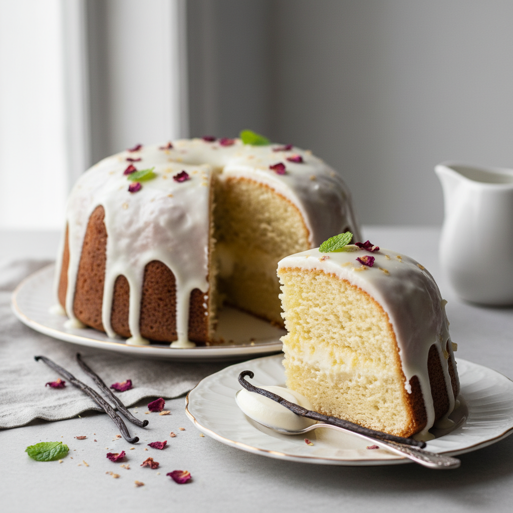 Photo de Recette de gâteau à la crème fraîche fondant et vanillé