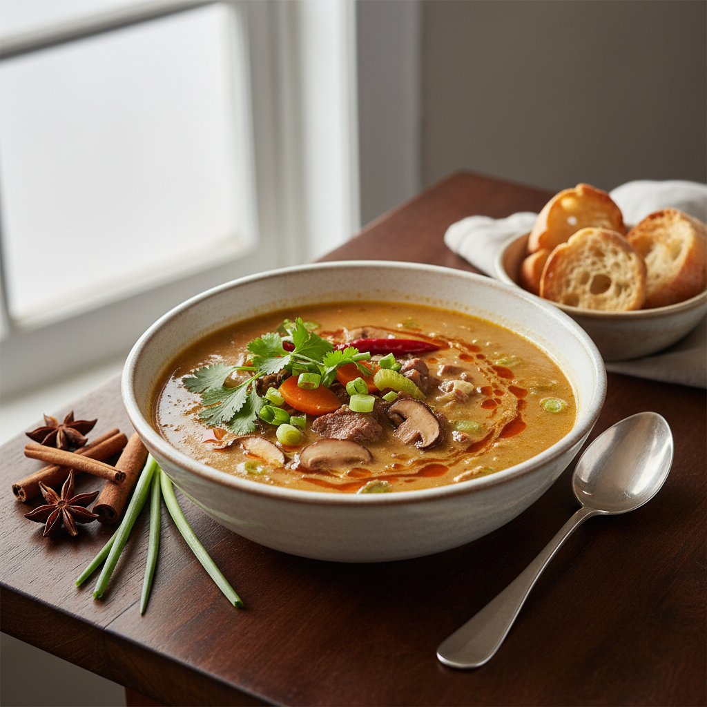 Photo de Recette de bouillon de bœuf traditionnel et parfumé