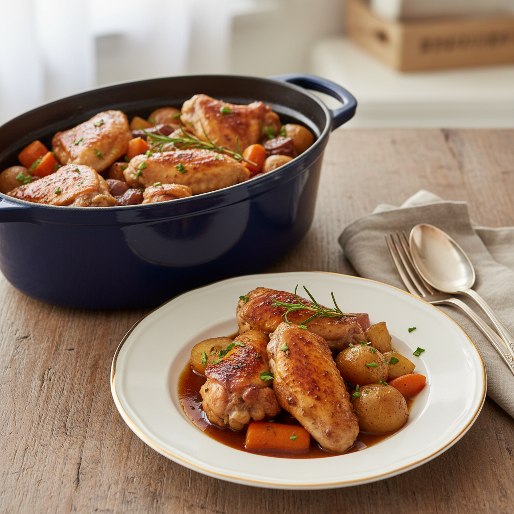 Photo de Recette des ailerons de poulet façon grand-mère en cocotte