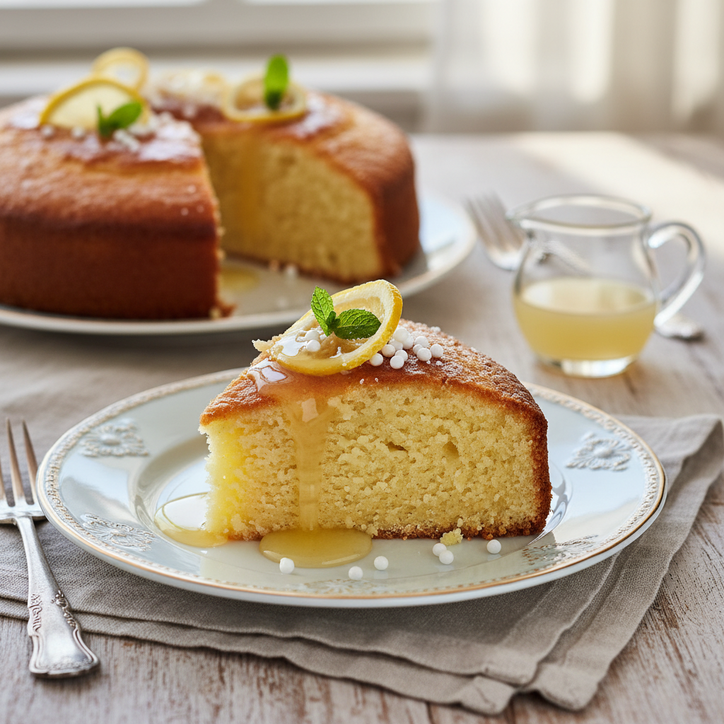 Photo de Recette de gâteau au citron fondant et son sirop d'imbibage