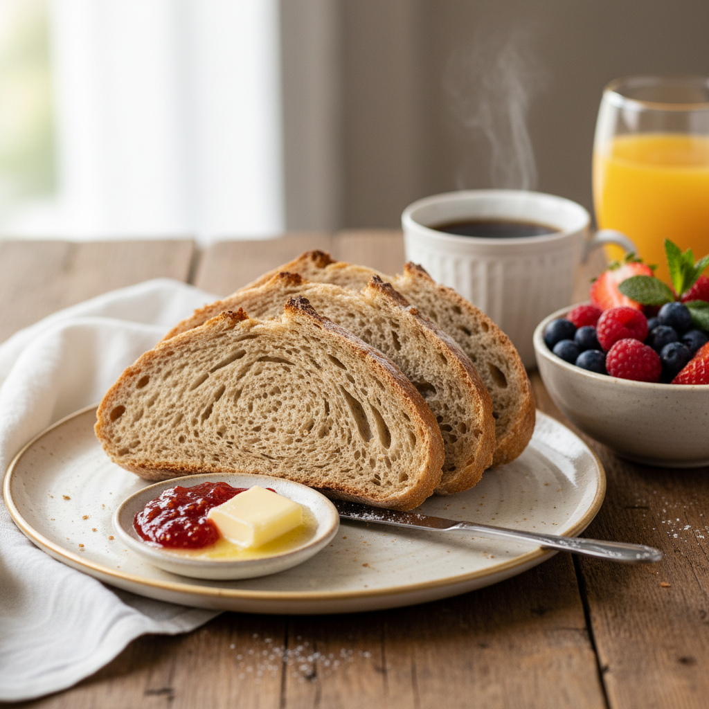 Photo de Recette du pain complet artisanal à la mie alvéolée