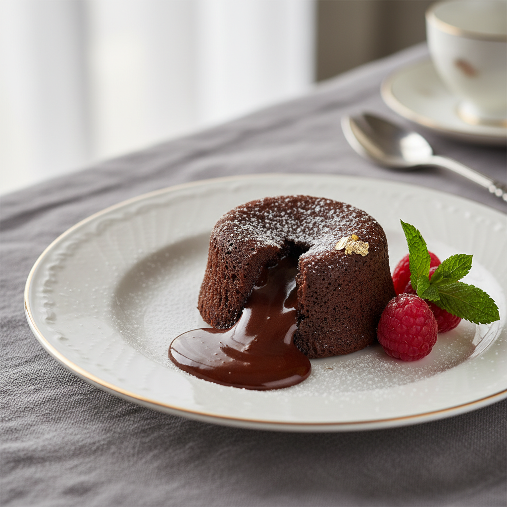 Photo de Recette du fondant au chocolat au cœur coulant parfait
