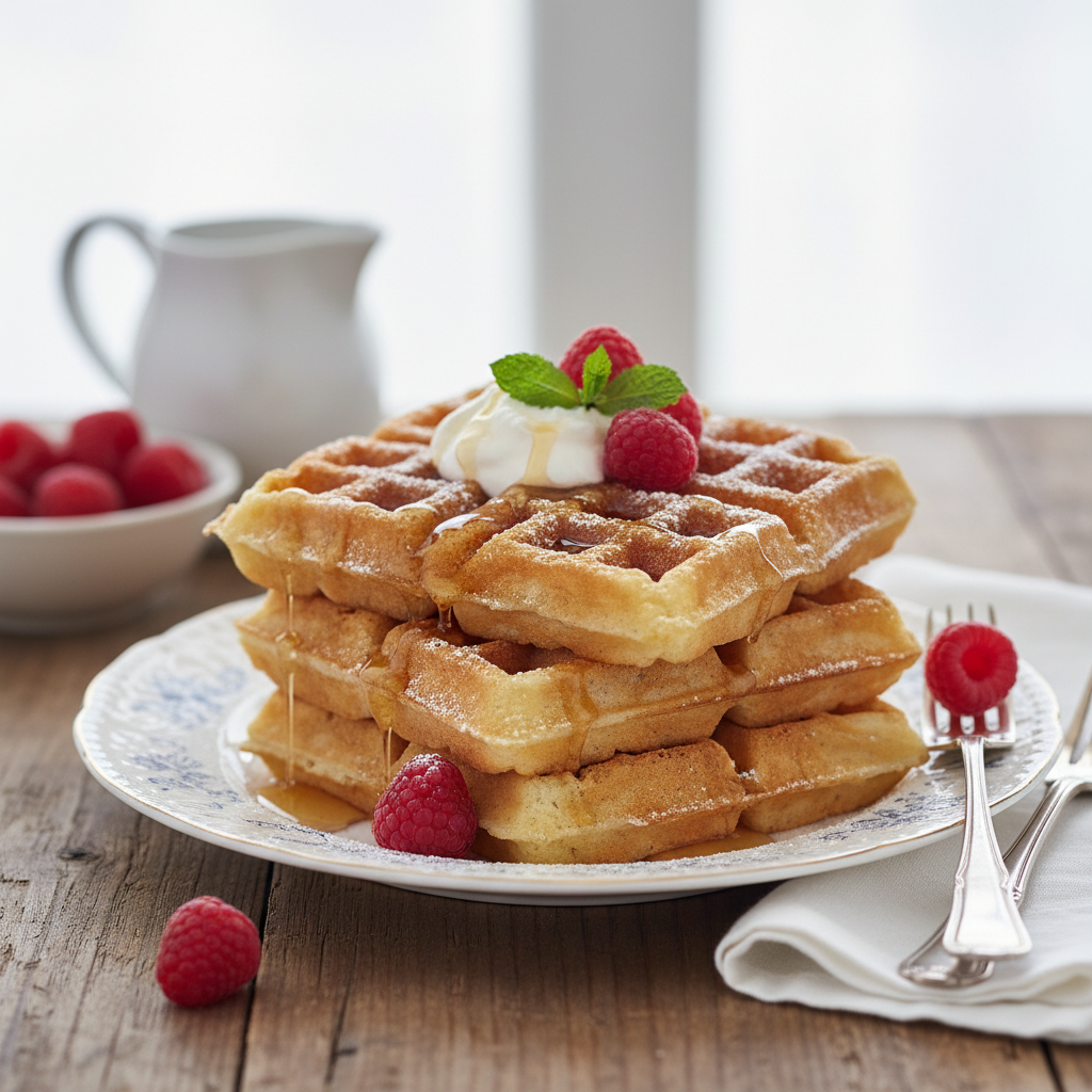 Photo de Recette de gaufres rapides croustillantes et légères