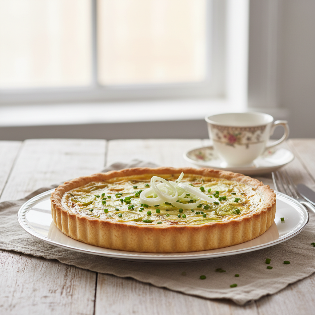 Photo de Recette de la tarte aux poireaux fondante et sa pâte brisée