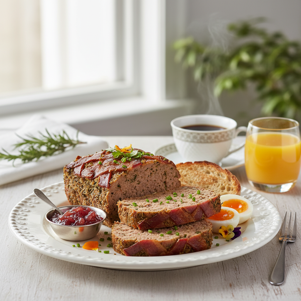 Photo de Recette du pain de viande campagnard aux herbes et bacon