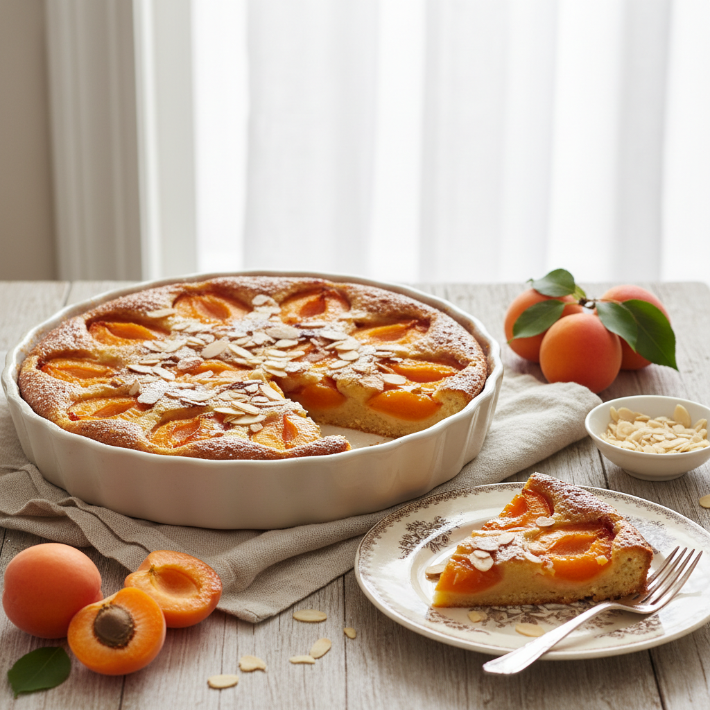 Photo de Recette de clafoutis aux abricots frais et amandes