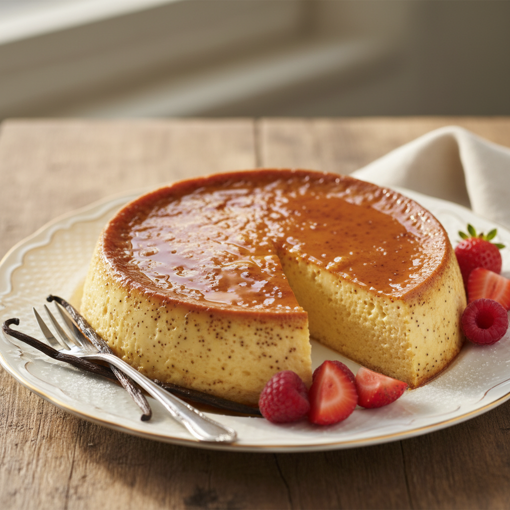Photo de Recette du flan aux œufs traditionnel à la vanille