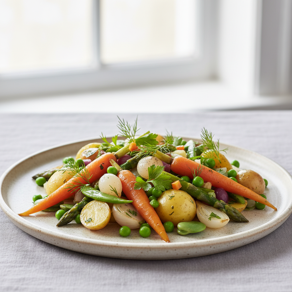 Photo de Recette de la jardinière de légumes printanière fondante