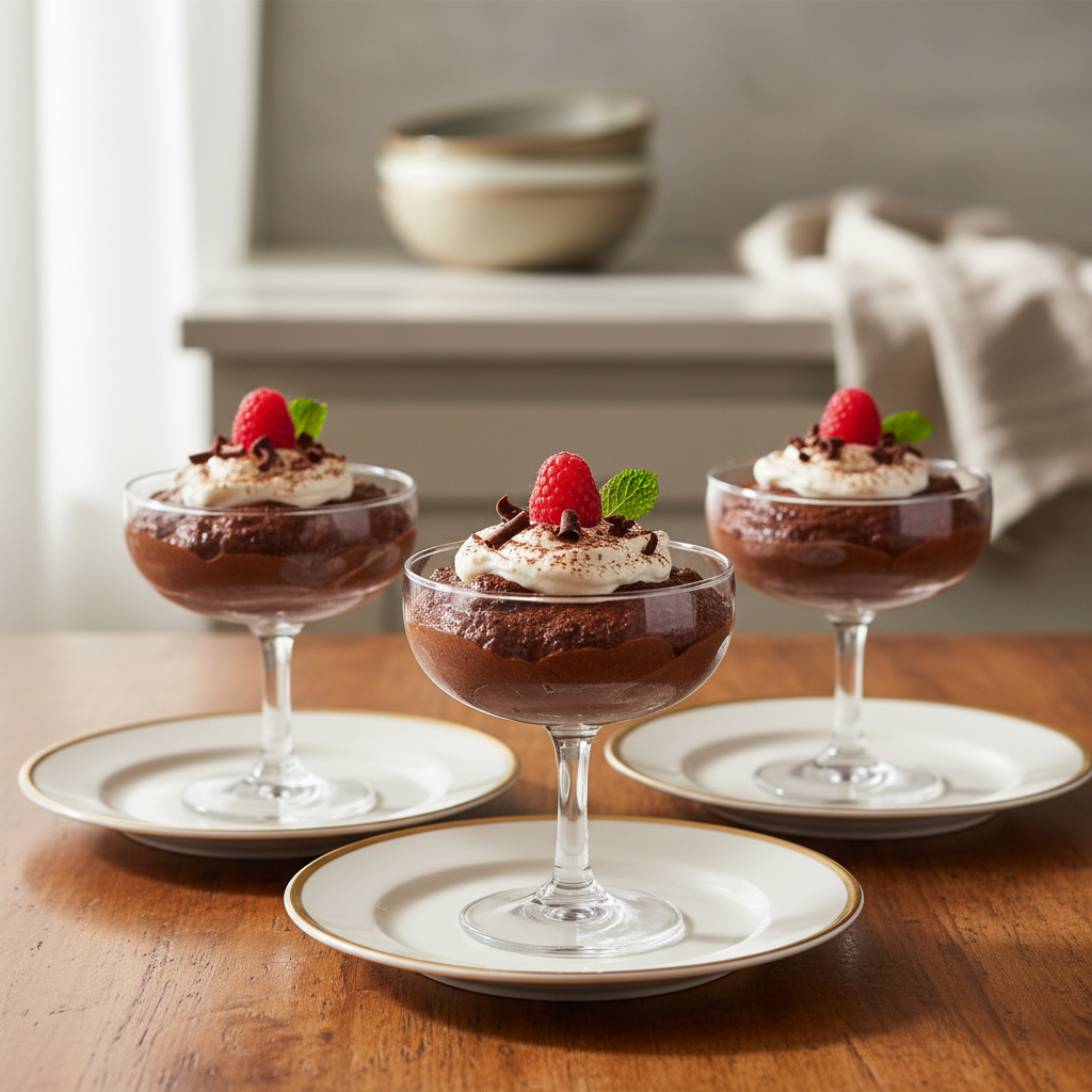 Photo de Recette de mousse au chocolat noir intense et aérienne