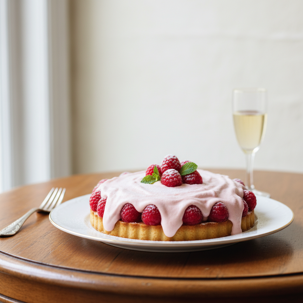 Photo de Recette de la tarte aux framboises et sa crème onctueuse